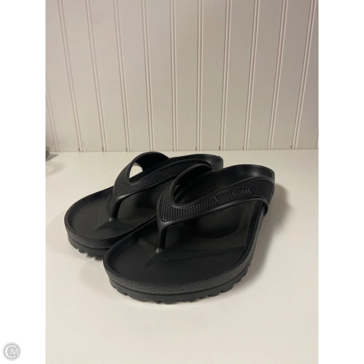 Sandals Flip Flops By Birkenstock In Black, Size: 8