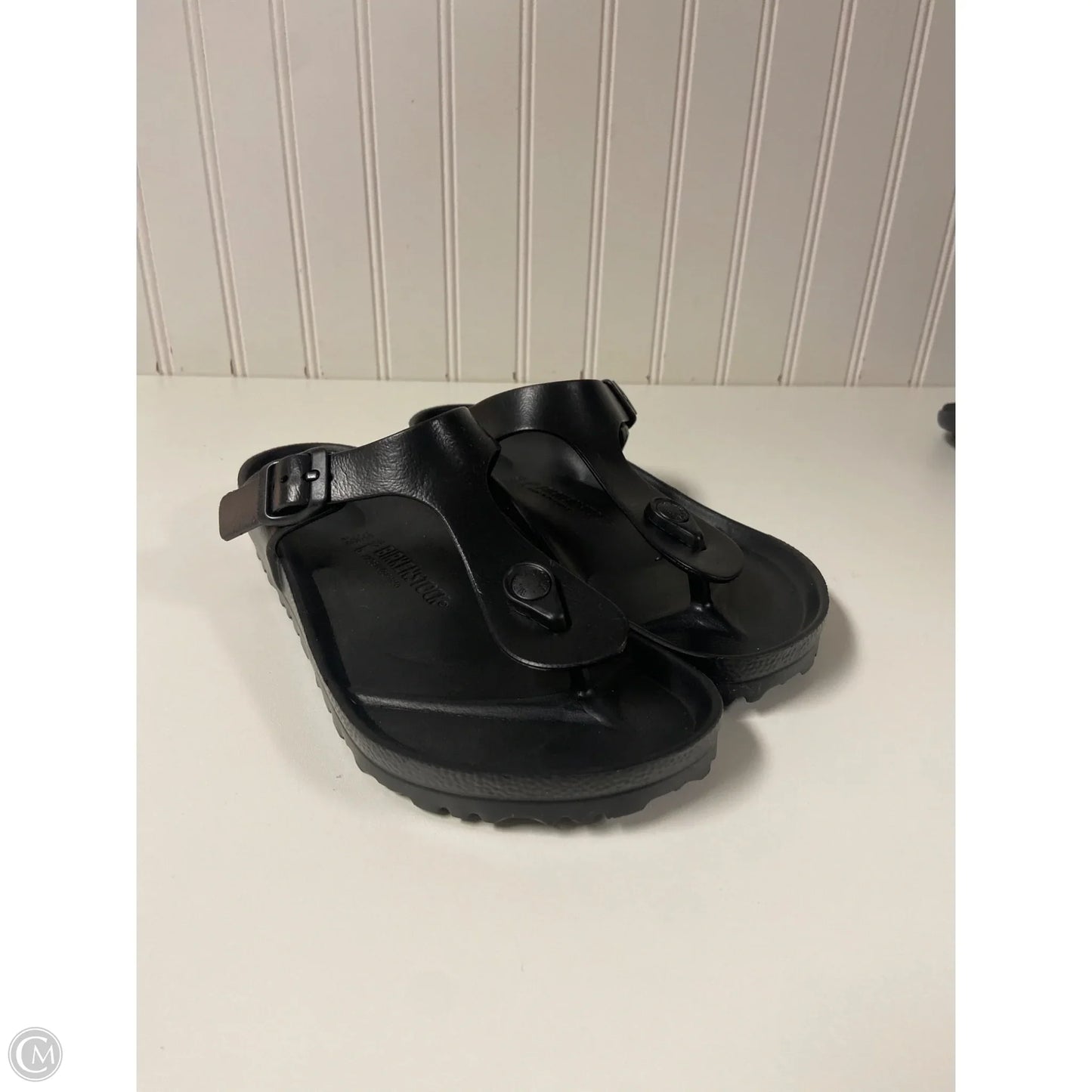Sandals Flip Flops By Birkenstock In Black, Size: 7