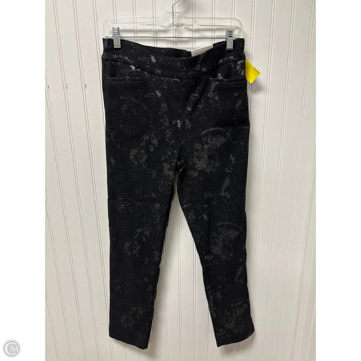 Pants Dress By Chicos In Black & Silver, Size: 6