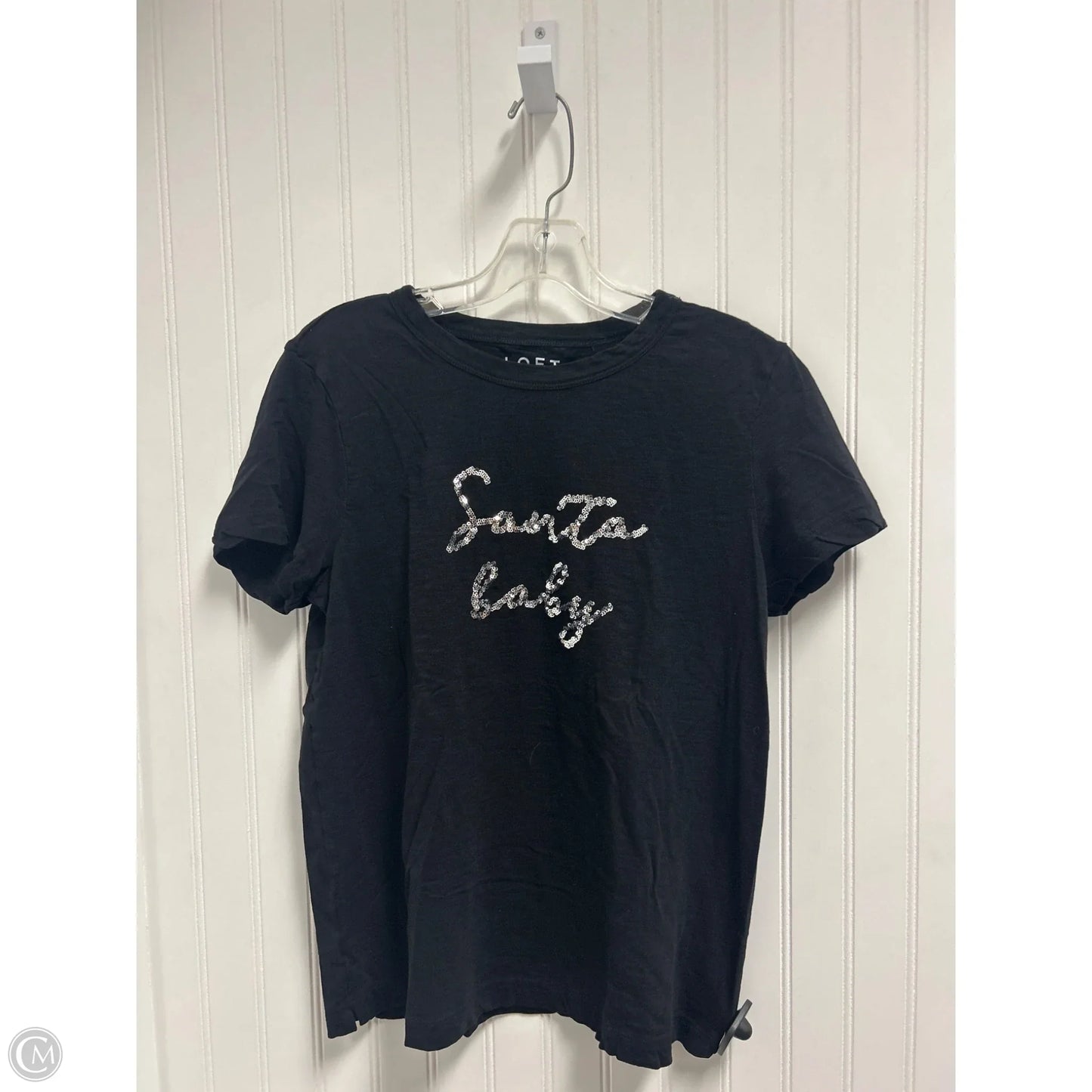 Top Short Sleeve Basic By Loft In Black, Size: M