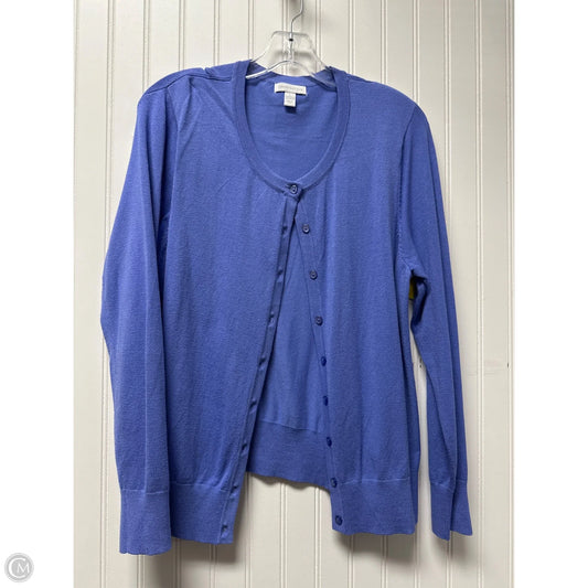Sweater Cardigan By Charter Club In Blue, Size: L