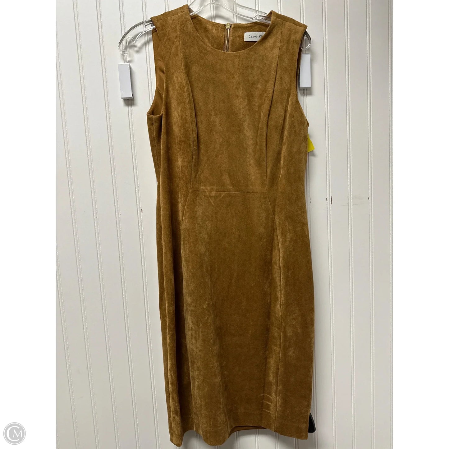 Dress Work By Calvin Klein In Tan, Size: M