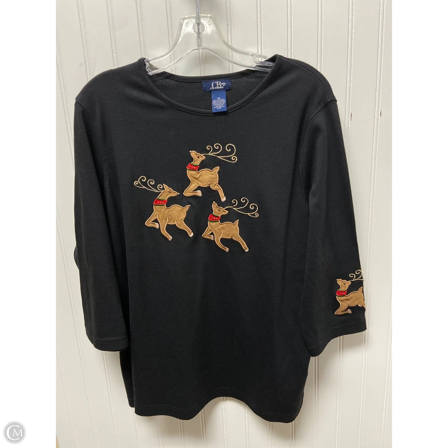 Top Long Sleeve Basic By Clothes Mentor In Black, Size: 1x