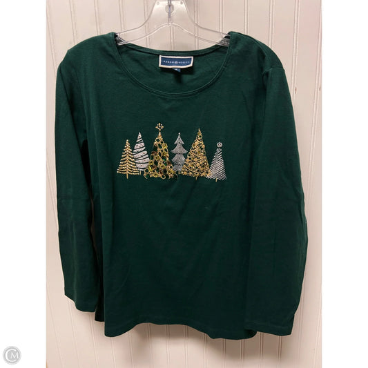Top Long Sleeve Basic By Karen Scott In Green, Size: 1x