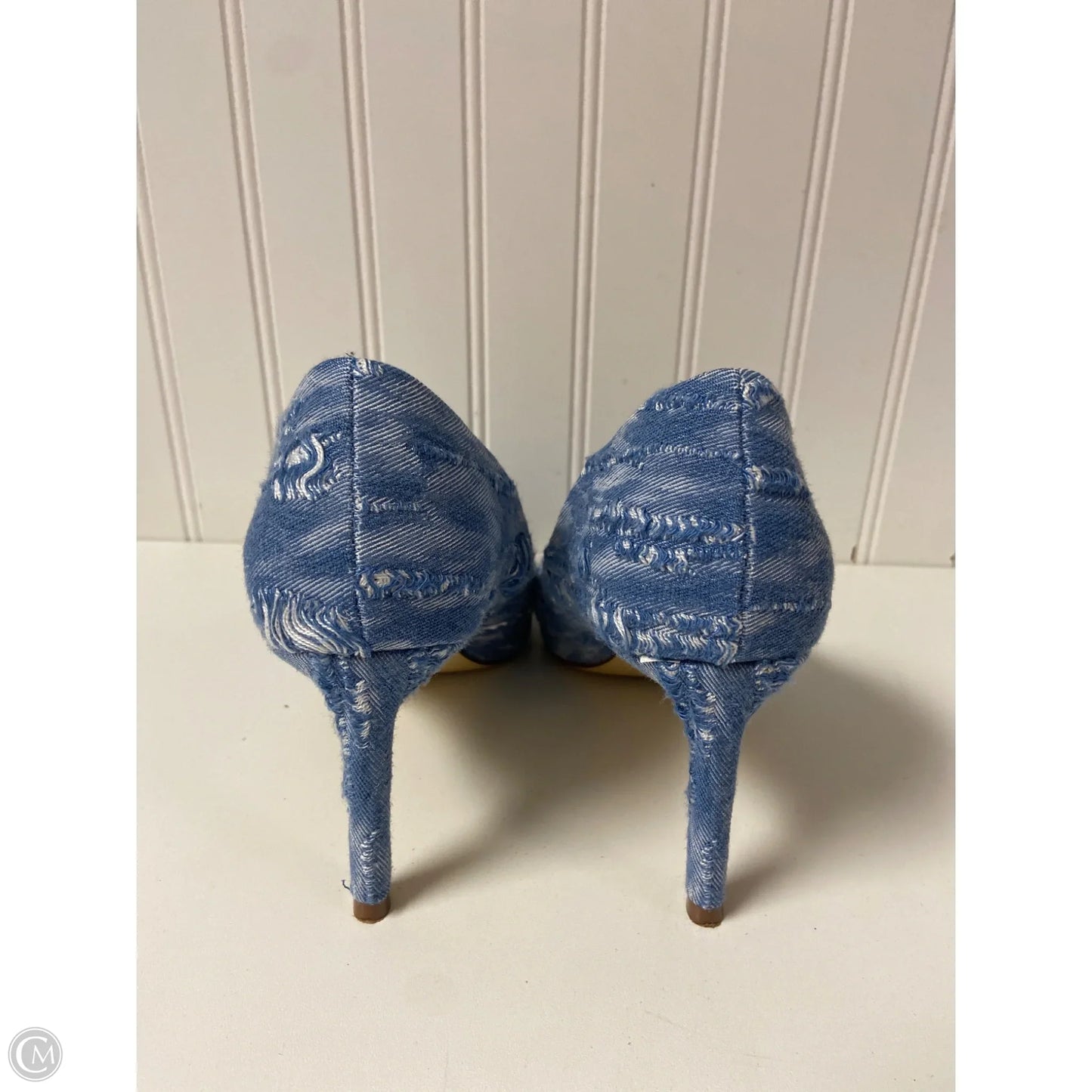 Shoes Heels Stiletto By Charles David In Blue Denim, Size: 7.5