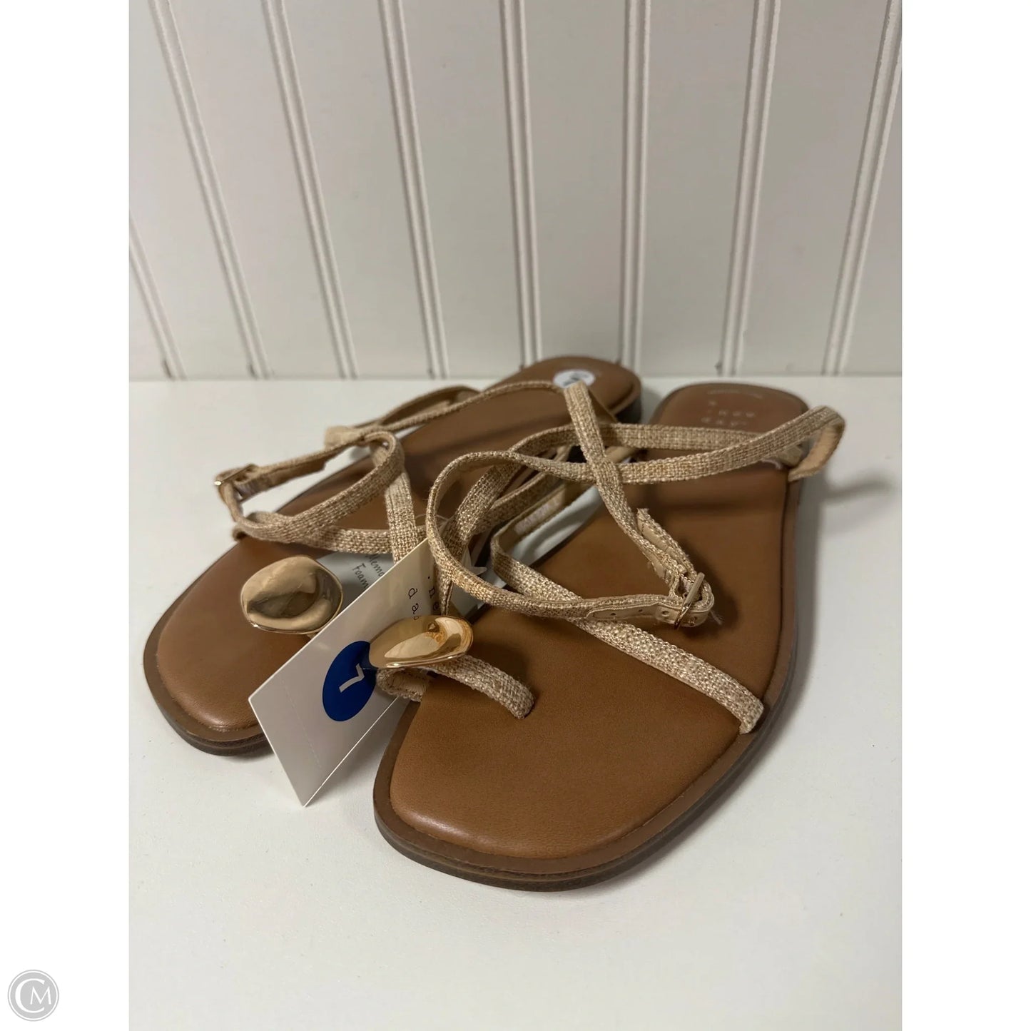 Sandals Flats By A New Day In Beige, Size: 7