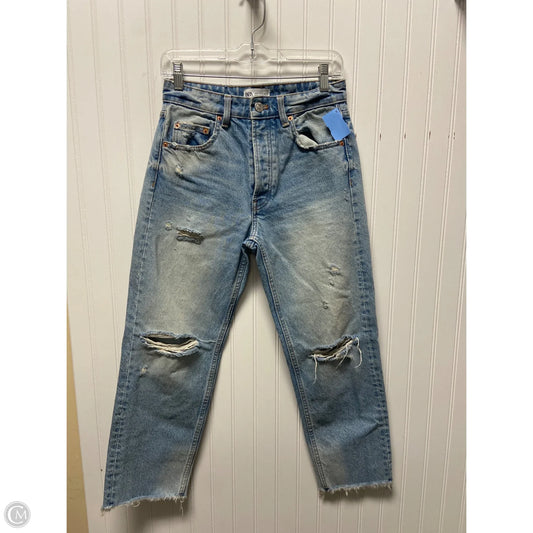 Jeans Straight By Zara In Blue Denim, Size: 2