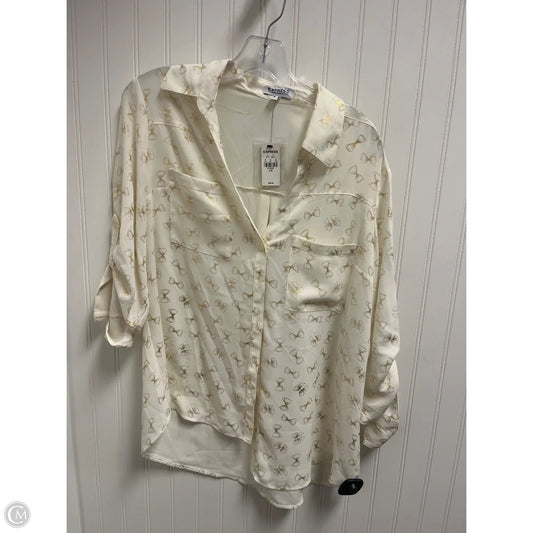 Top Long Sleeve By Express In Cream, Size: L