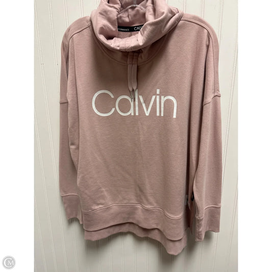 Athletic Sweatshirt Collar By Calvin Klein Performance In Pink, Size: L