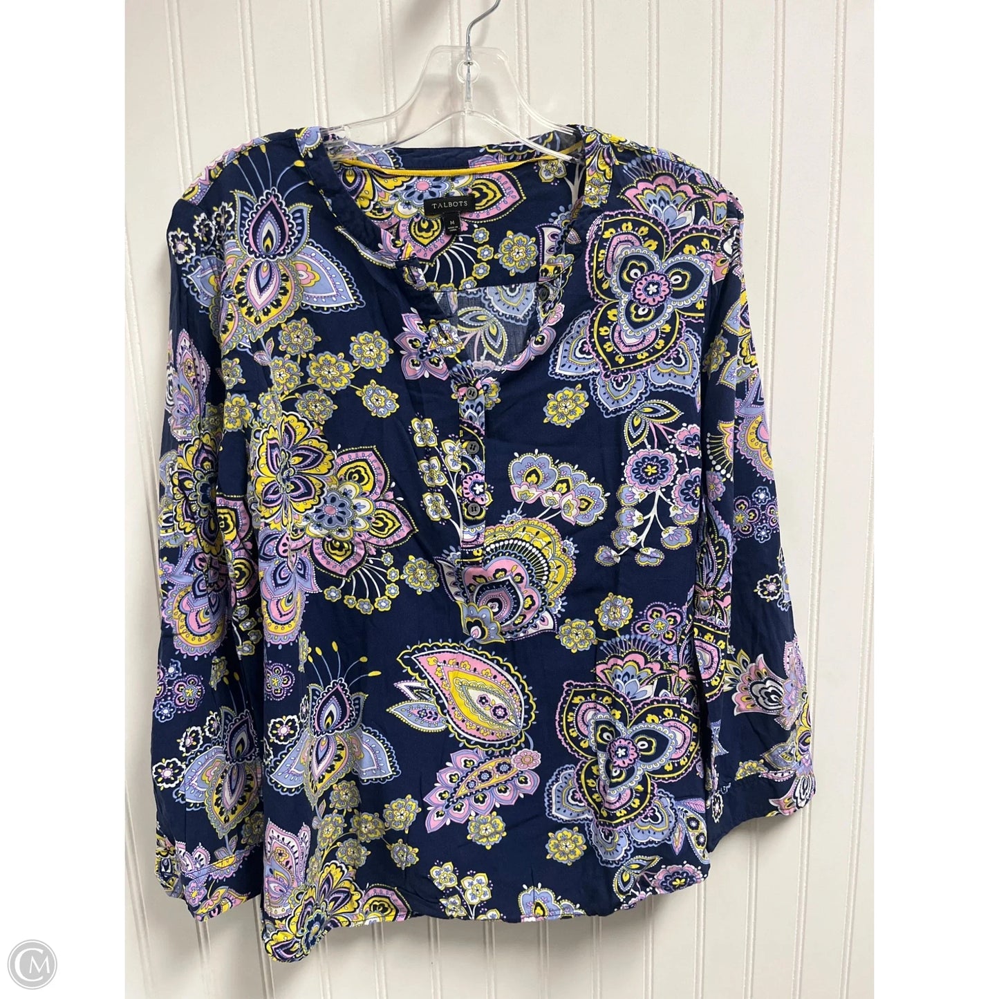 Top Long Sleeve Basic By Talbots In Blue, Size: M