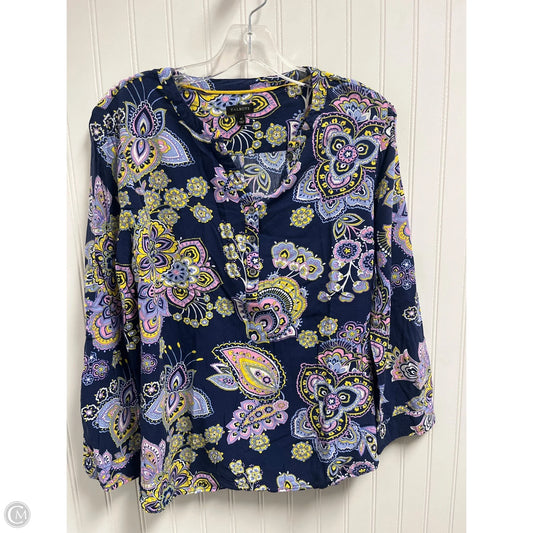 Top Long Sleeve Basic By Talbots In Blue, Size: M