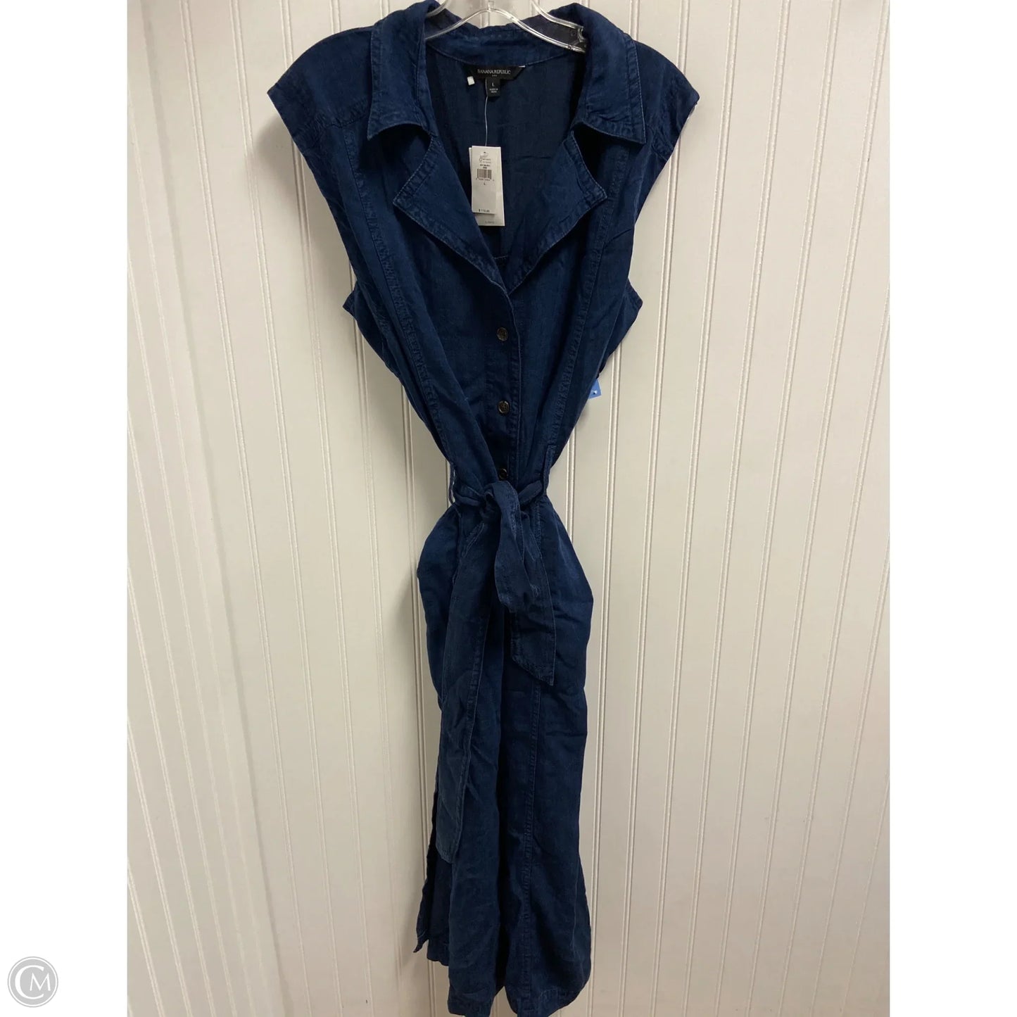 Dress Casual Maxi By Banana Republic In Blue Denim, Size: L