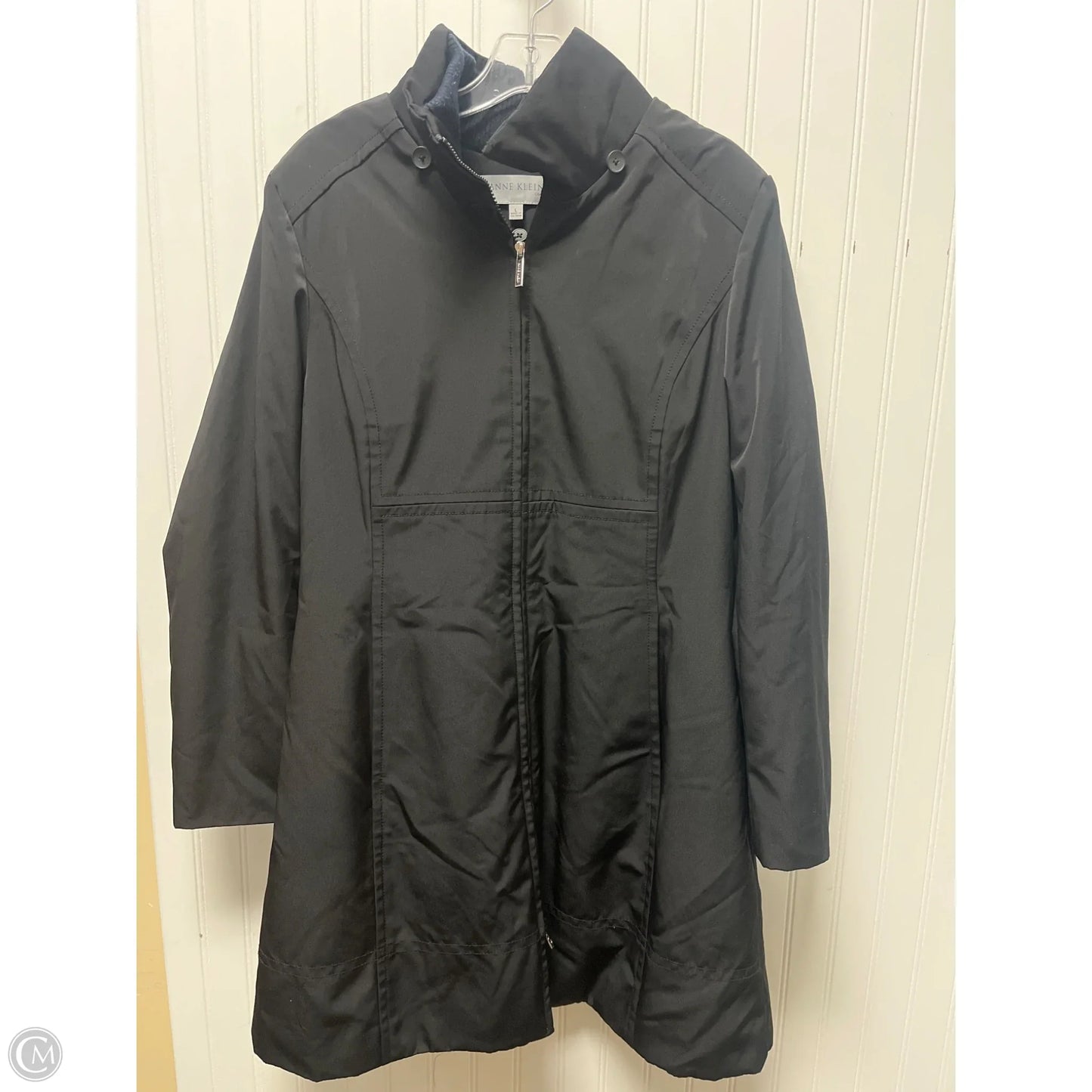 Coat Trench Coat By Anne Klein In Black, Size: L