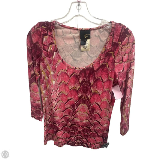 Top Long Sleeve Designer By Roberto Cavalli In Pink, Size: S