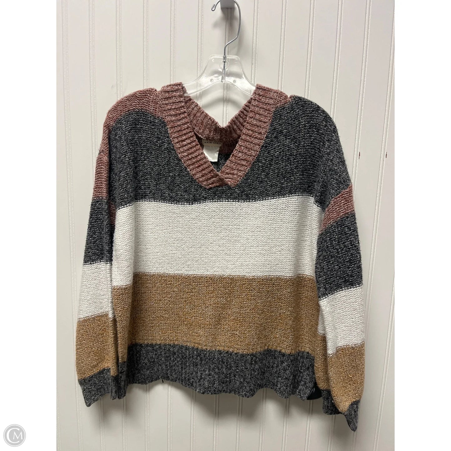 Sweater By Main Strip In Blue & Brown, Size: S