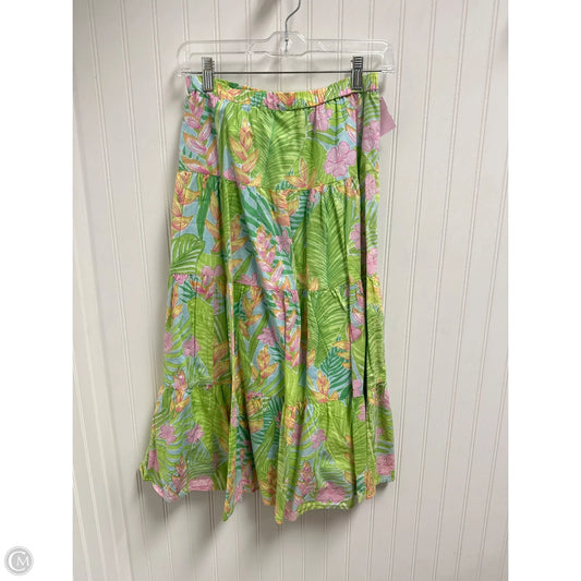 Skirt Designer By Lilly Pulitzer In Green & Pink, Size: 2