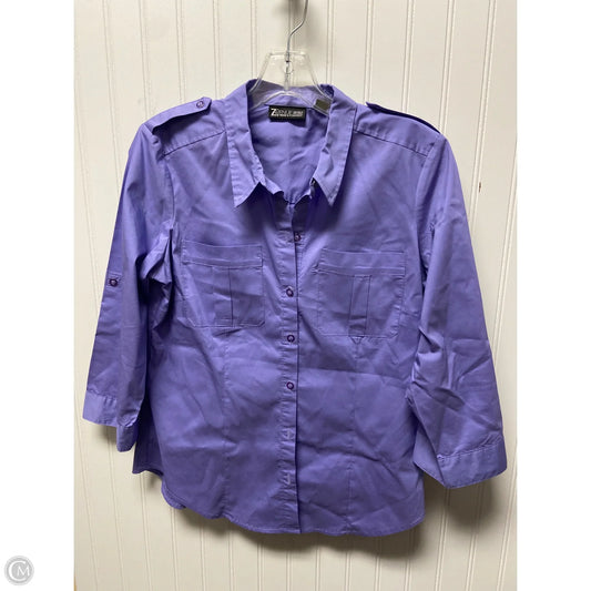 Top Long Sleeve Basic By New York And Co In Purple, Size: M