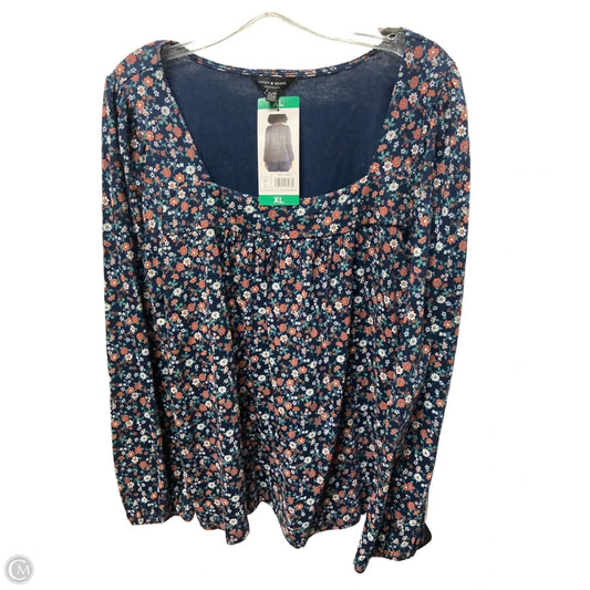 Top Long Sleeve By Lucky Brand In Floral Print, Size: Xl