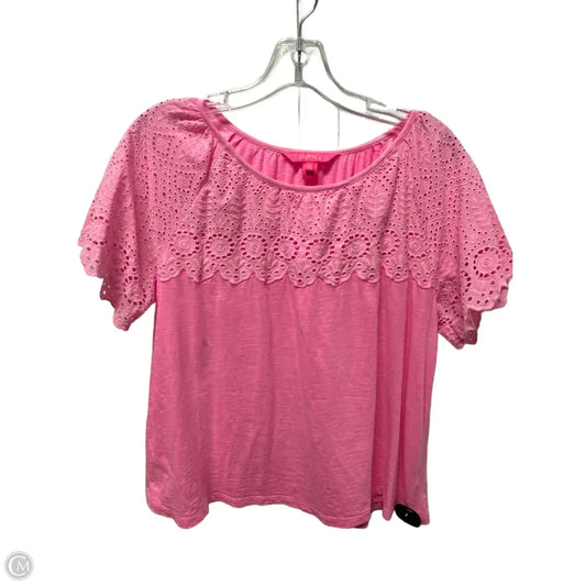 Top Short Sleeve Designer By Lilly Pulitzer In Pink, Size: S