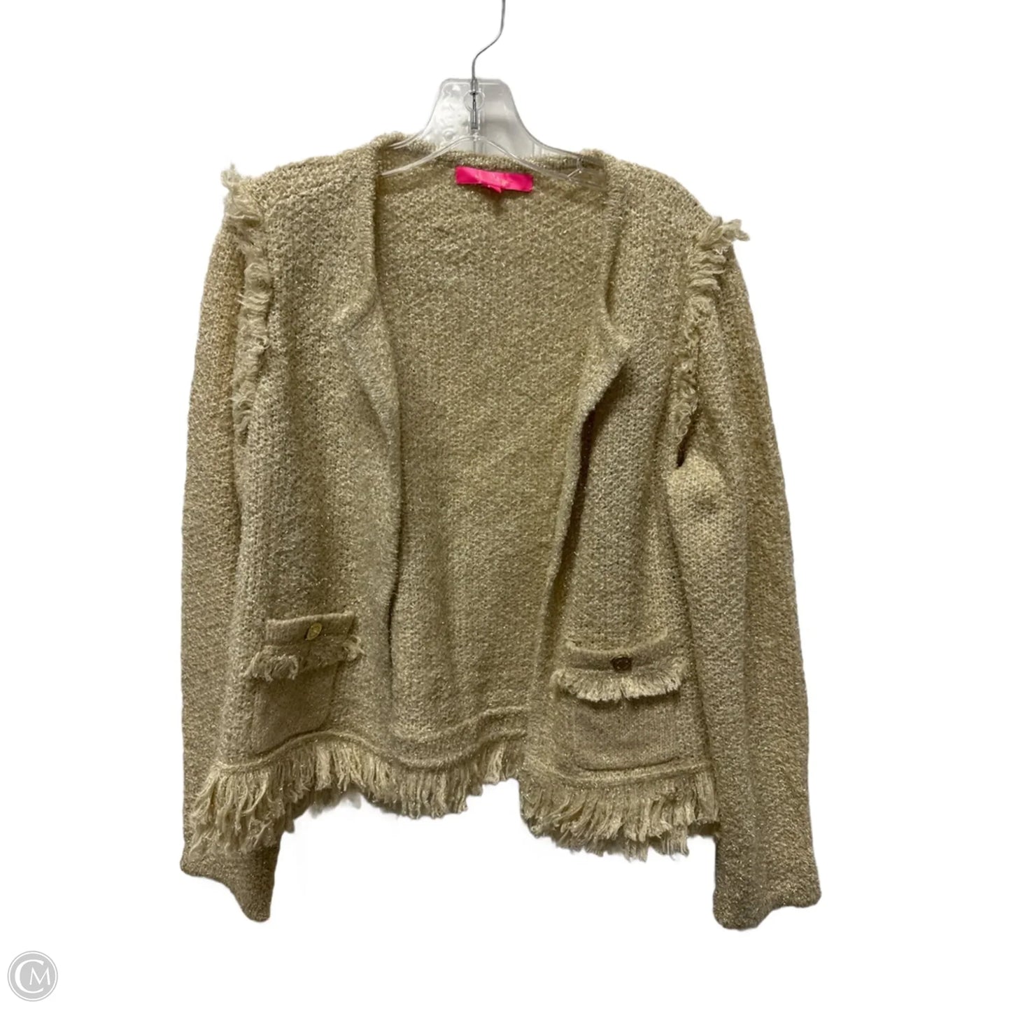 Sweater Cardigan Designer By Lilly Pulitzer In Gold, Size: Xl
