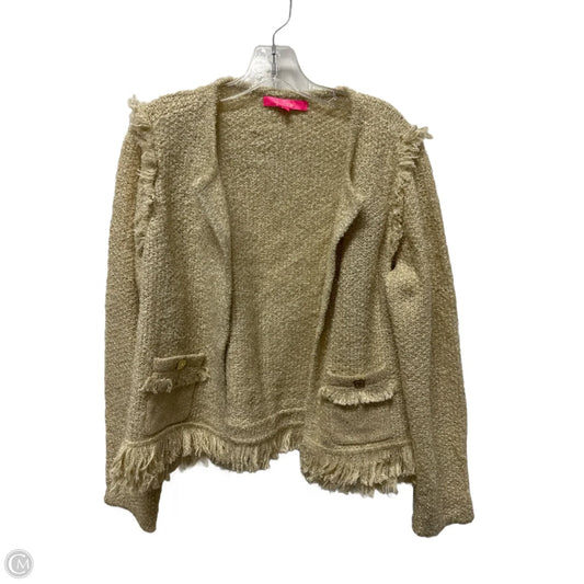 Sweater Cardigan Designer By Lilly Pulitzer In Gold, Size: Xl