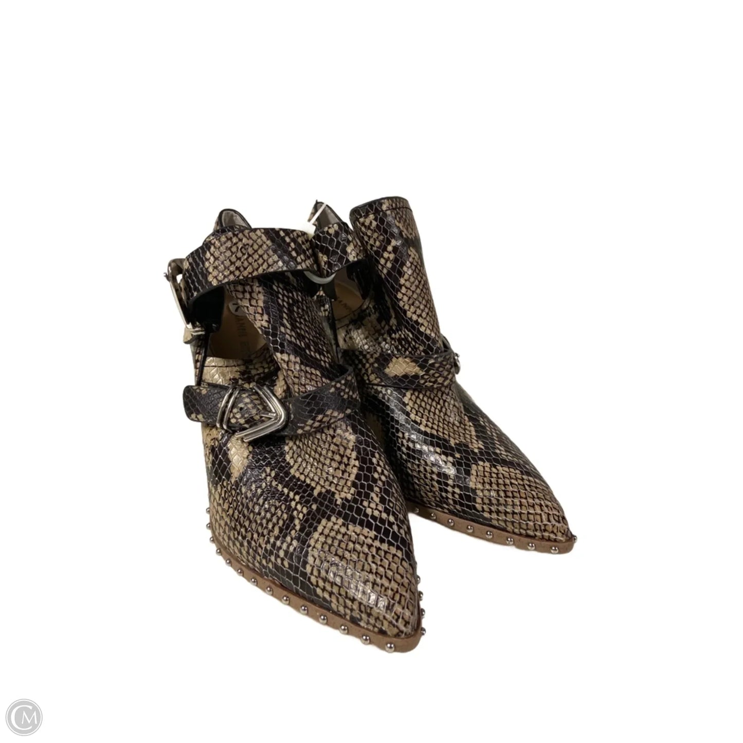 Boots Ankle Heels By Gianni Bini In Snakeskin Print, Size: 7.5