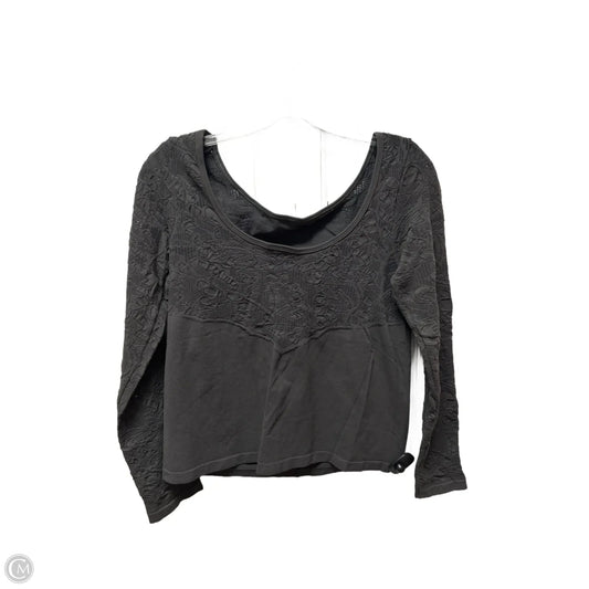 Top Long Sleeve By Anthropologie In Grey, Size: L