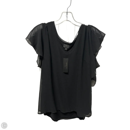 Top Short Sleeve By Worthington In Black, Size: L