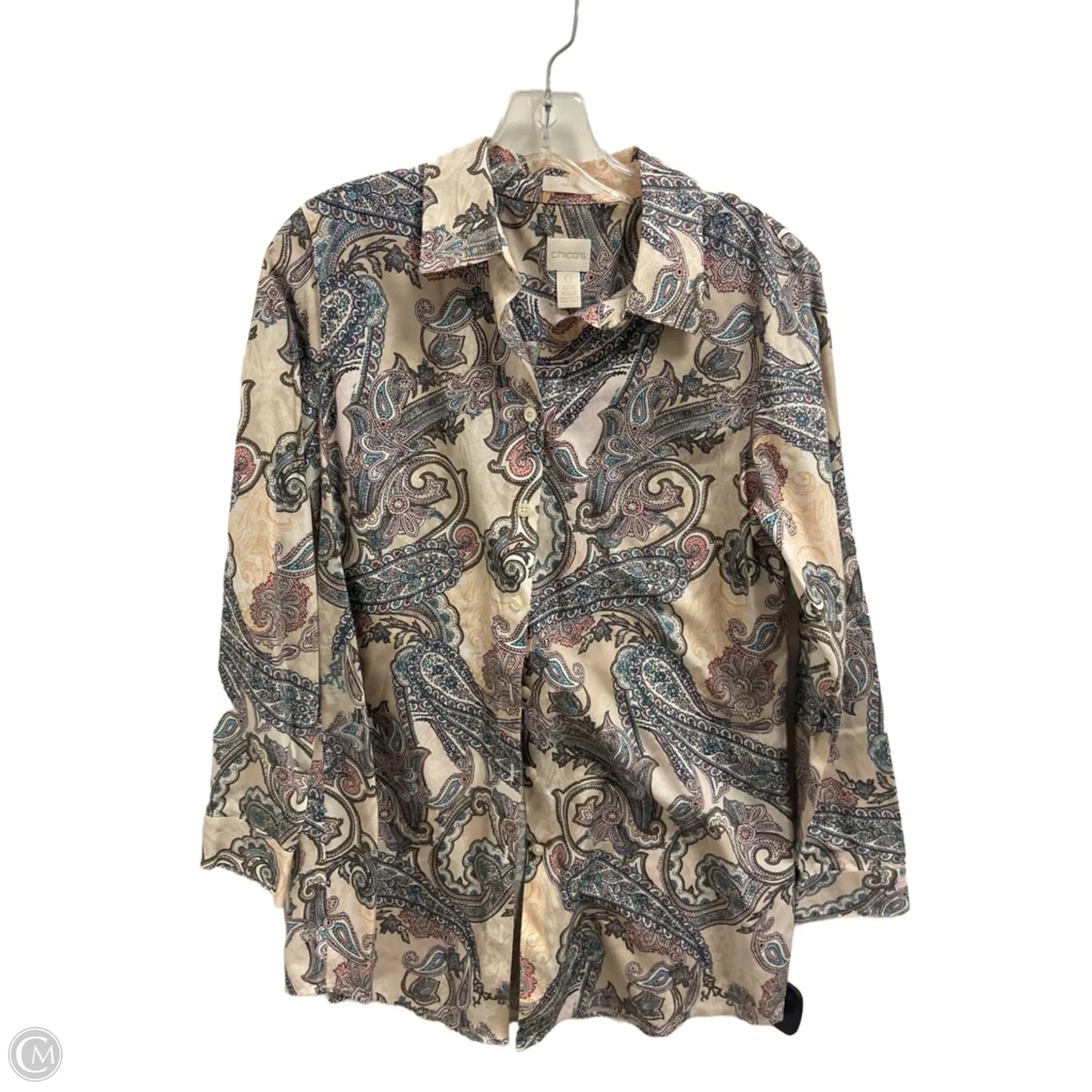Top Long Sleeve By Chicos In Beige, Size: S