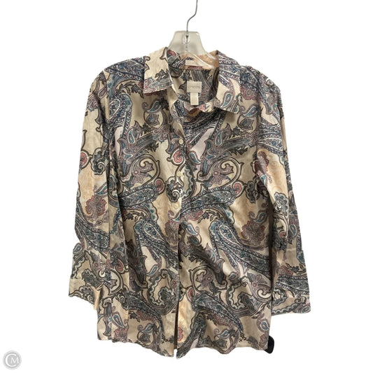 Top Long Sleeve By Chicos In Beige, Size: S