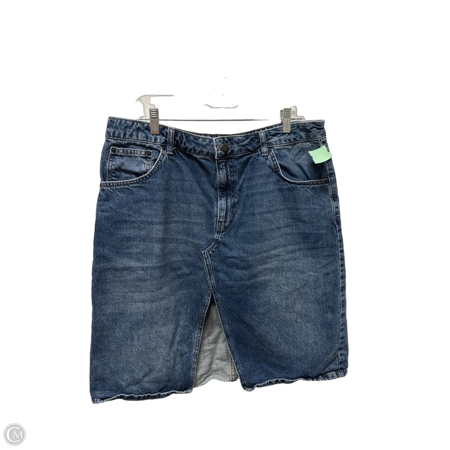 Skirt Midi By Top Shop In Blue Denim, Size: 12