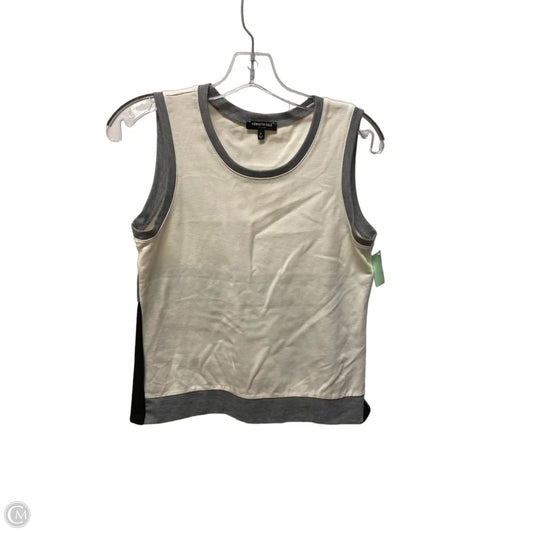 Top Sleeveless Basic By Kenneth Cole In Cream & Grey, Size: S