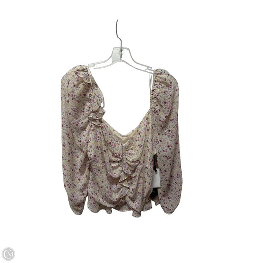 Top Long Sleeve By Astr In Purple & White, Size: Xl