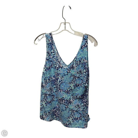 Top Sleeveless Designer By Lilly Pulitzer In Blue & White, Size: S