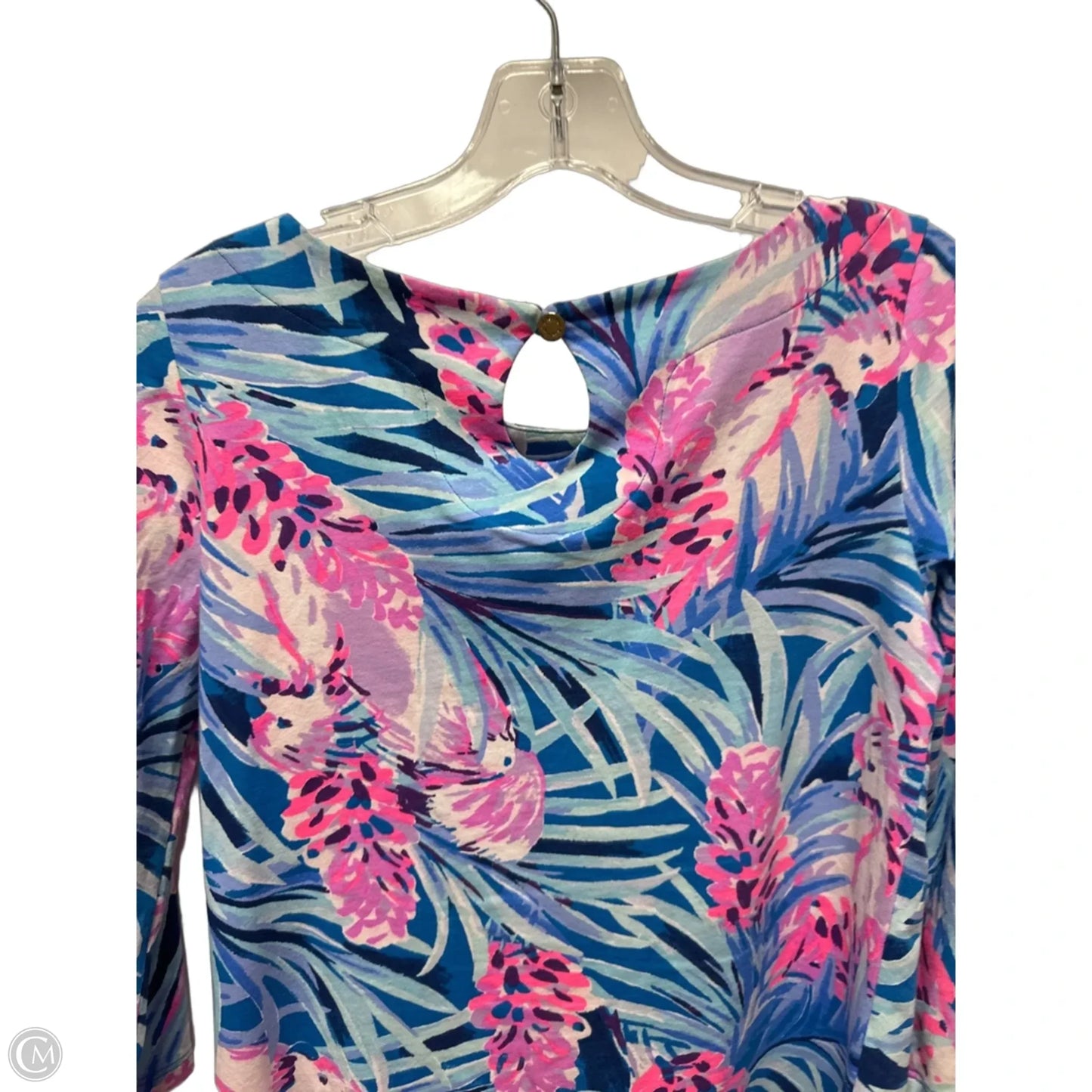 Top Long Sleeve Designer By Lilly Pulitzer In Blue & Pink, Size: Xs