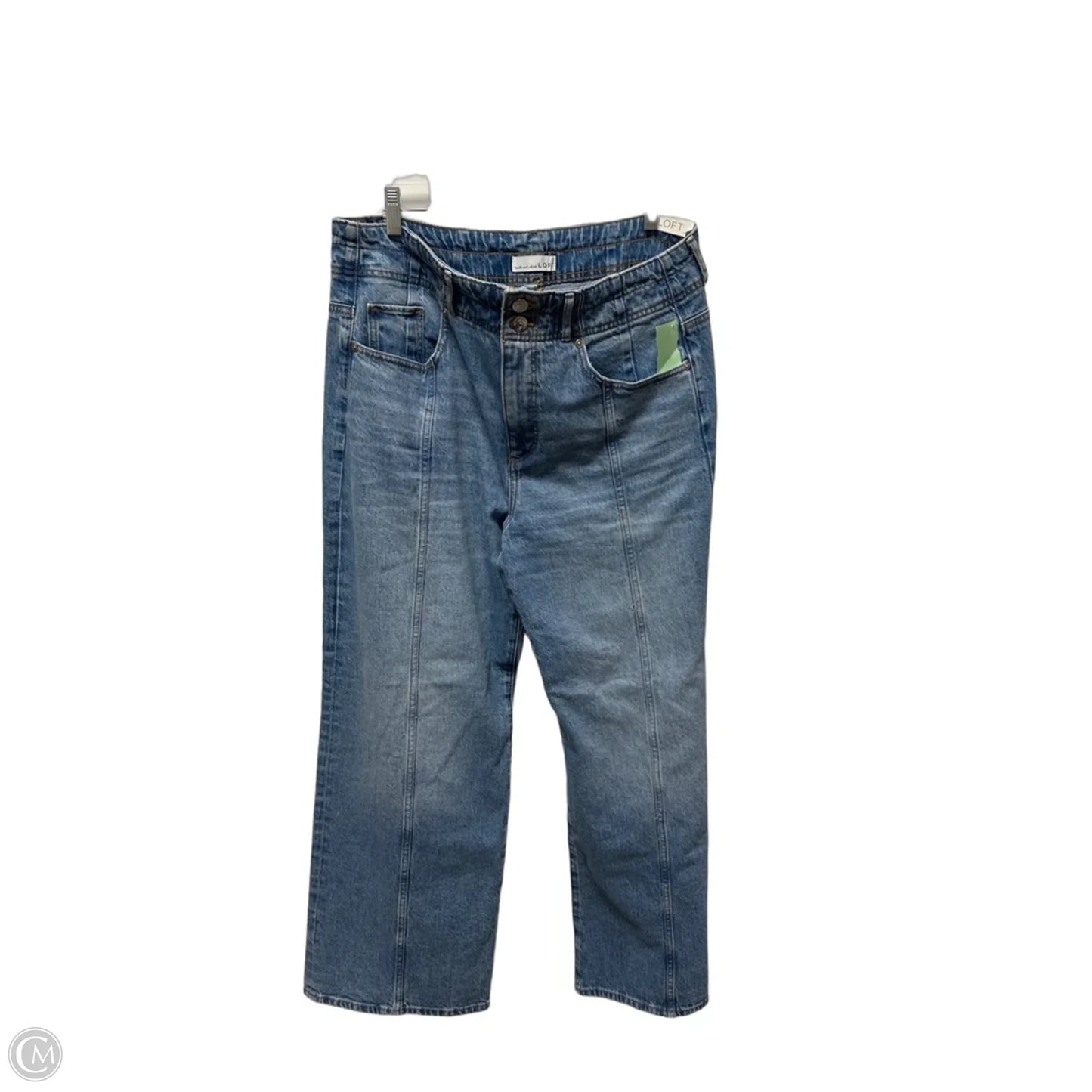 Jeans Wide Leg By Loft In Blue & White, Size: 12