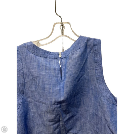 Top Sleeveless By Talbots In Blue & White, Size: L