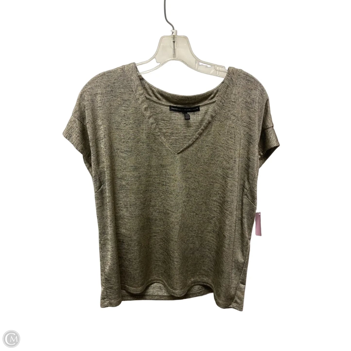 Top Short Sleeve By White House Black Market In Gold, Size: L
