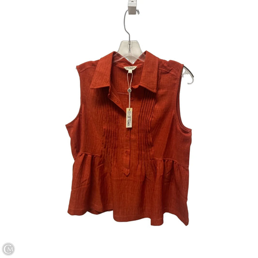 Top Sleeveless By Max Studio In Orange, Size: L