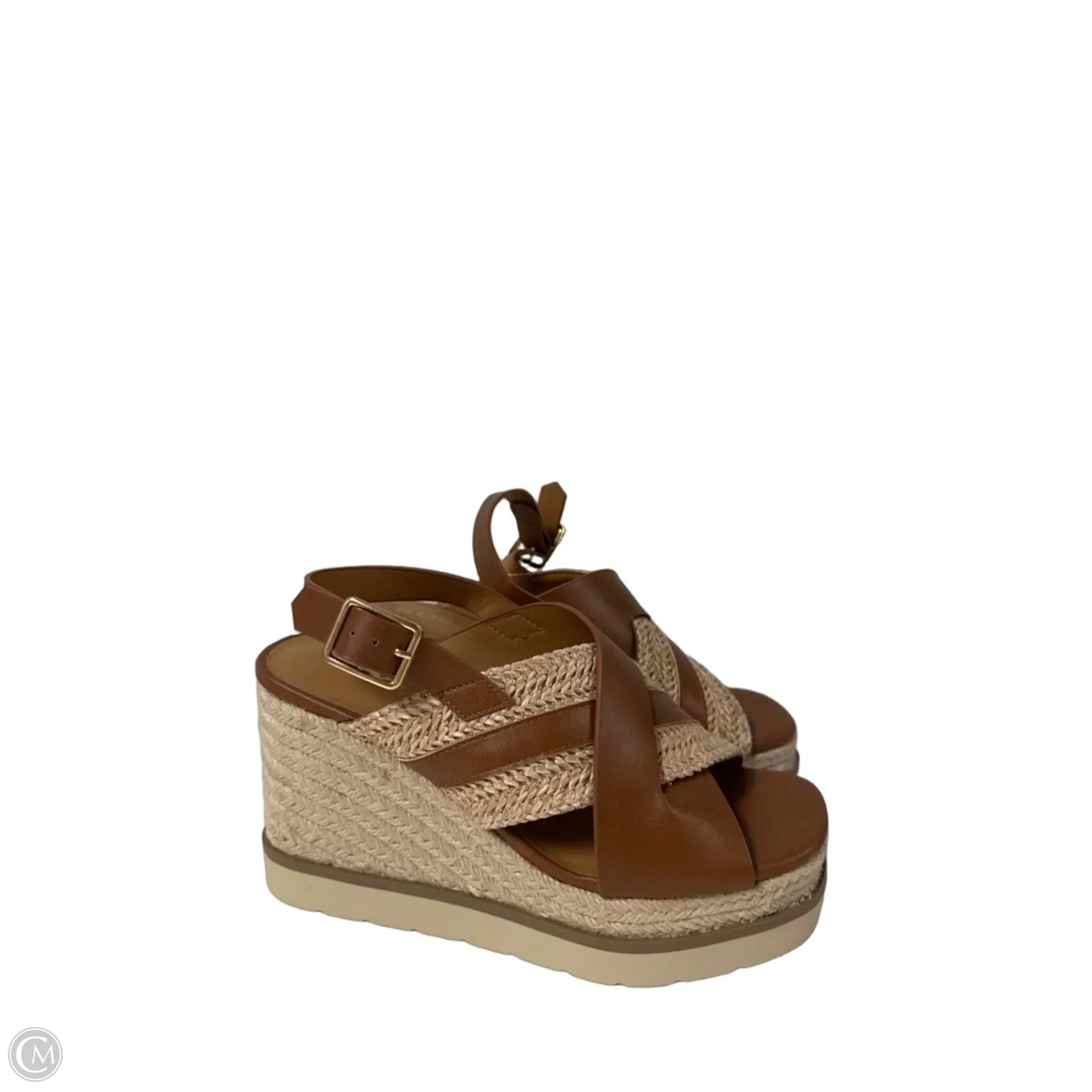 Sandals Heels Wedge By Soda In Bronze, Size: 7