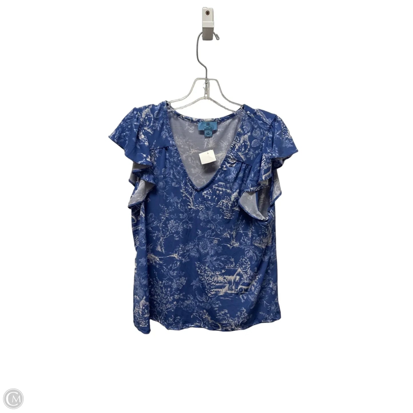 Top Short Sleeve By Cece In Blue, Size: M