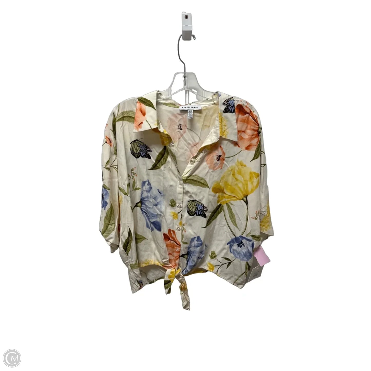 Top Short Sleeve By Ellen Tracy In Floral Print, Size: Xl