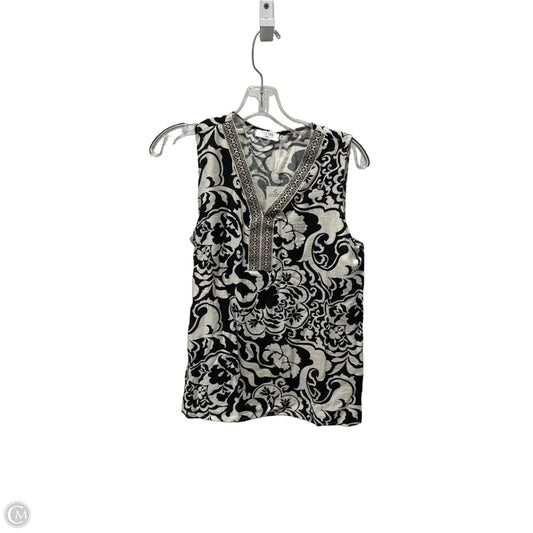 Top Sleeveless By Kaktus In Black & Cream, Size: S