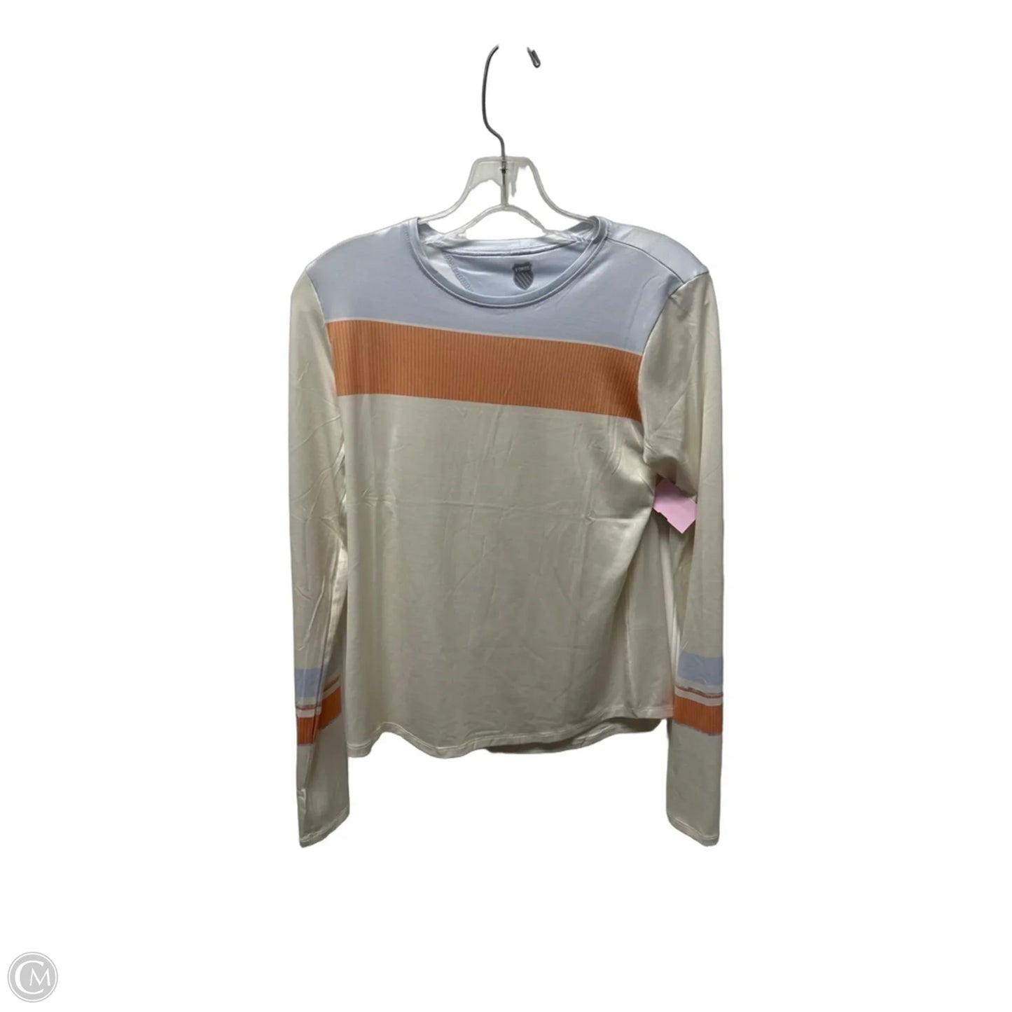 Athletic Top Long Sleeve Crewneck By K Swiss In Blue & Orange, Size: S