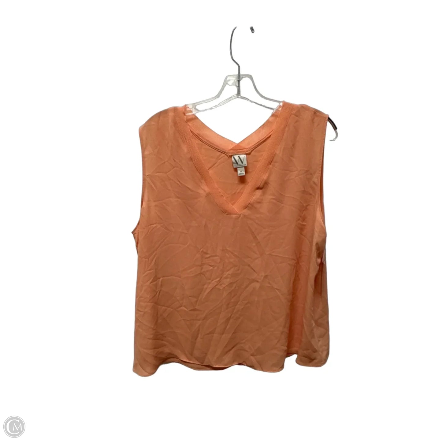 Top Sleeveless Basic By Worthington In Orange, Size: Xl