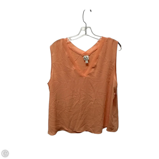 Top Sleeveless Basic By Worthington In Orange, Size: Xl