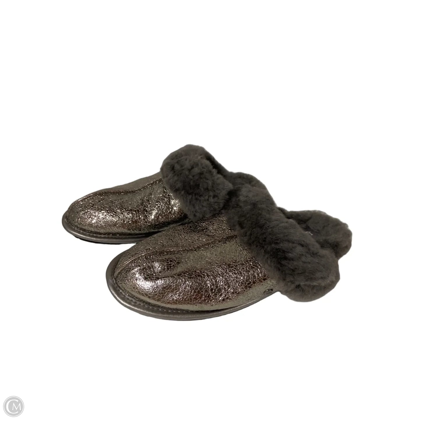 Slippers Designer By Ugg In Silver, Size: 8