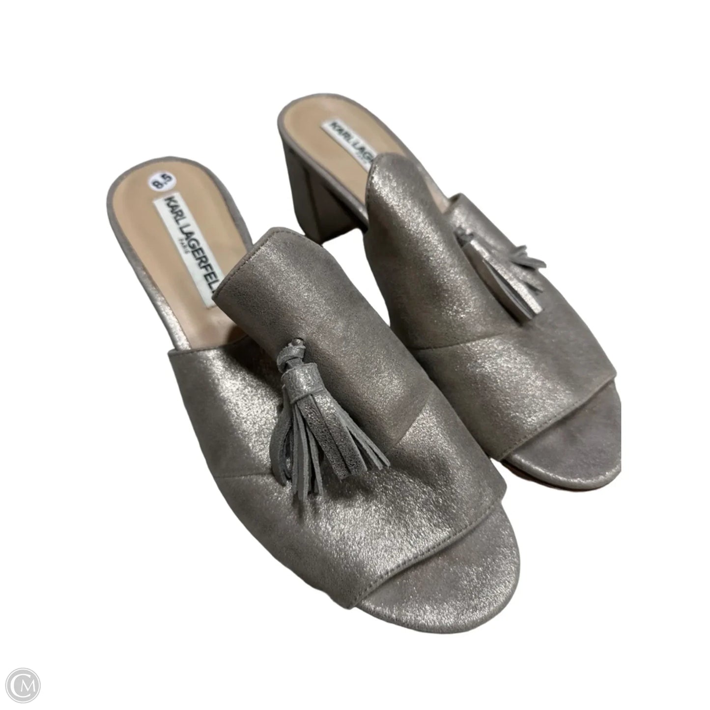 Sandals Designer By Karl Lagerfeld In Gold, Size: 8.5