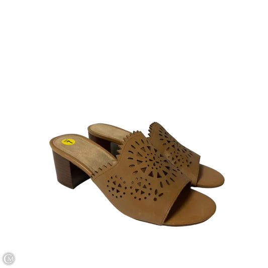 Sandals Heels Block By Aerosoles In Tan, Size: 7