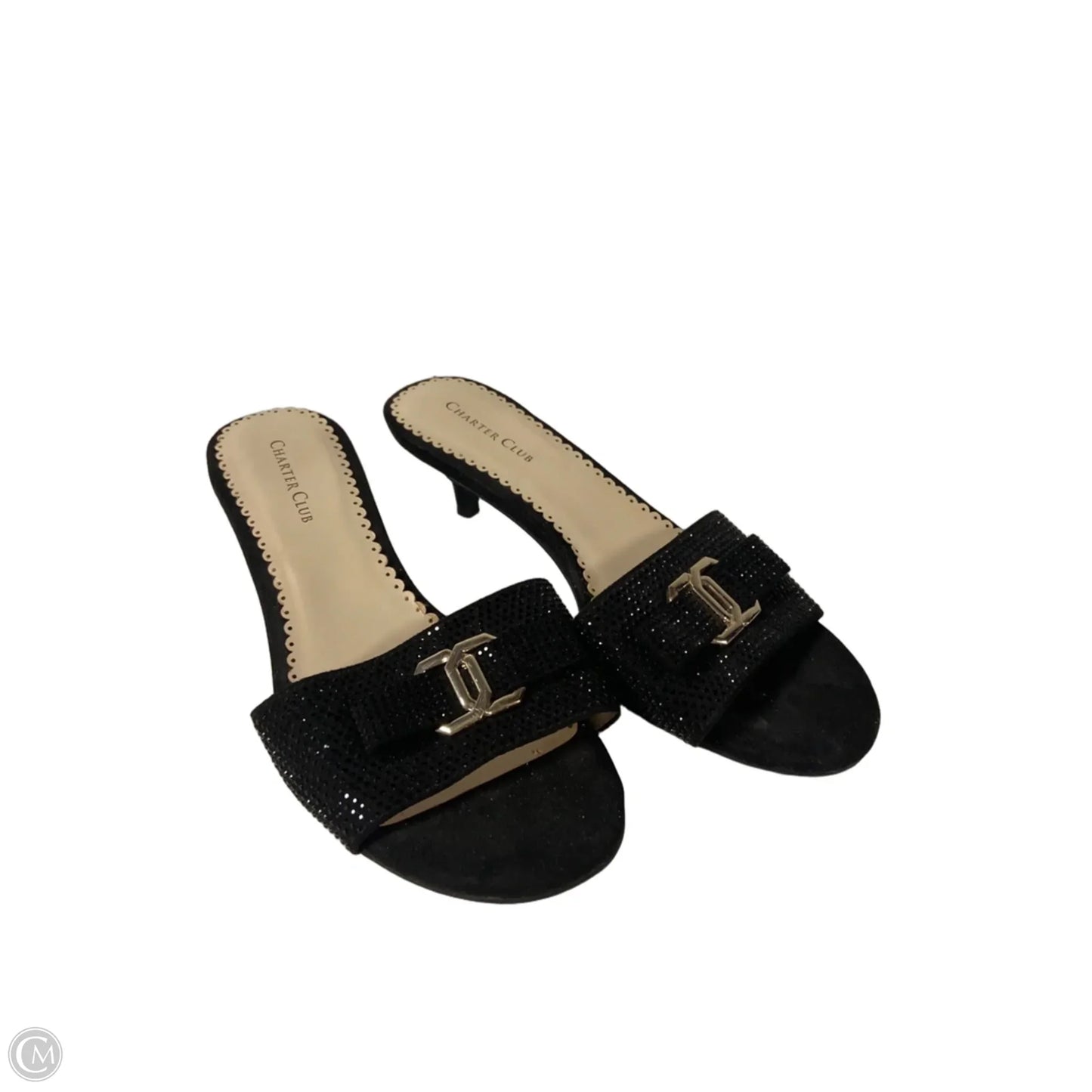 Sandals Heels Kitten By Charter Club In Black, Size: 7.5